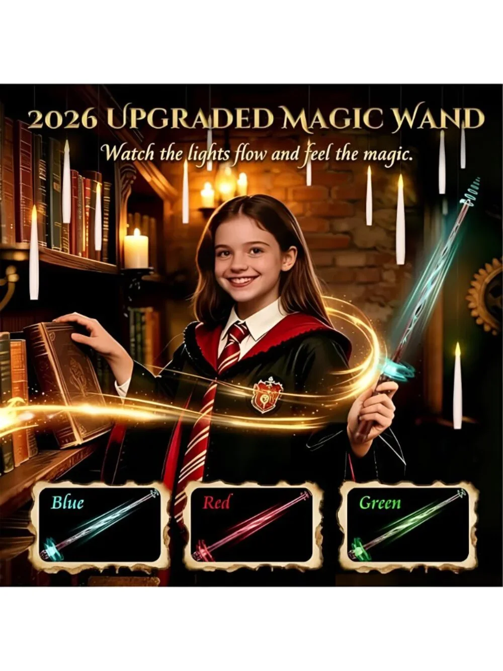 Upgraded 20Pcs Floating Candles with Wand for Halloween Decorations